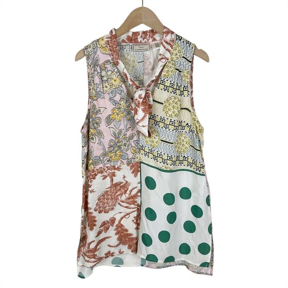 Anthropologie Moulinette Soeurs Venezia Patchwork Print Top Blouse Size XS - Picture 2 of 7